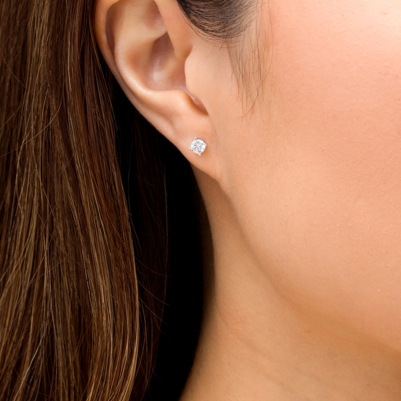 Main Image 2 of 0.50 CT. T.W. Certified Canadian Diamond Solitaire Stud Earrings in Platinum (H/VS2)