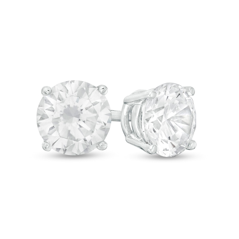 1.50 CT. T.W. Certified Canadian Diamond Solitaire Stud Earrings in 18K White Gold (H/SI2)