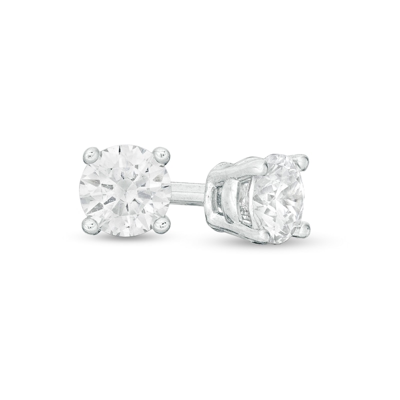 Main Image 1 of 0.20 CT. T.W. Certified Canadian Diamond Solitaire Stud Earrings in Platinum (H/VS2)