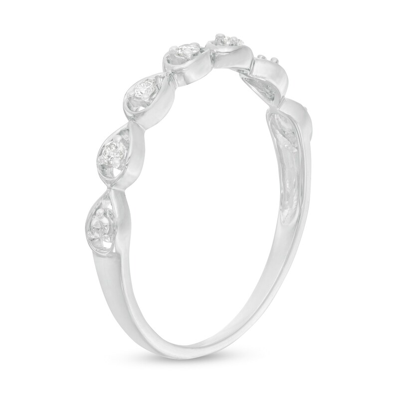 0.06 CT. T.W. Diamond Teardrop Frames Band in 10K White Gold