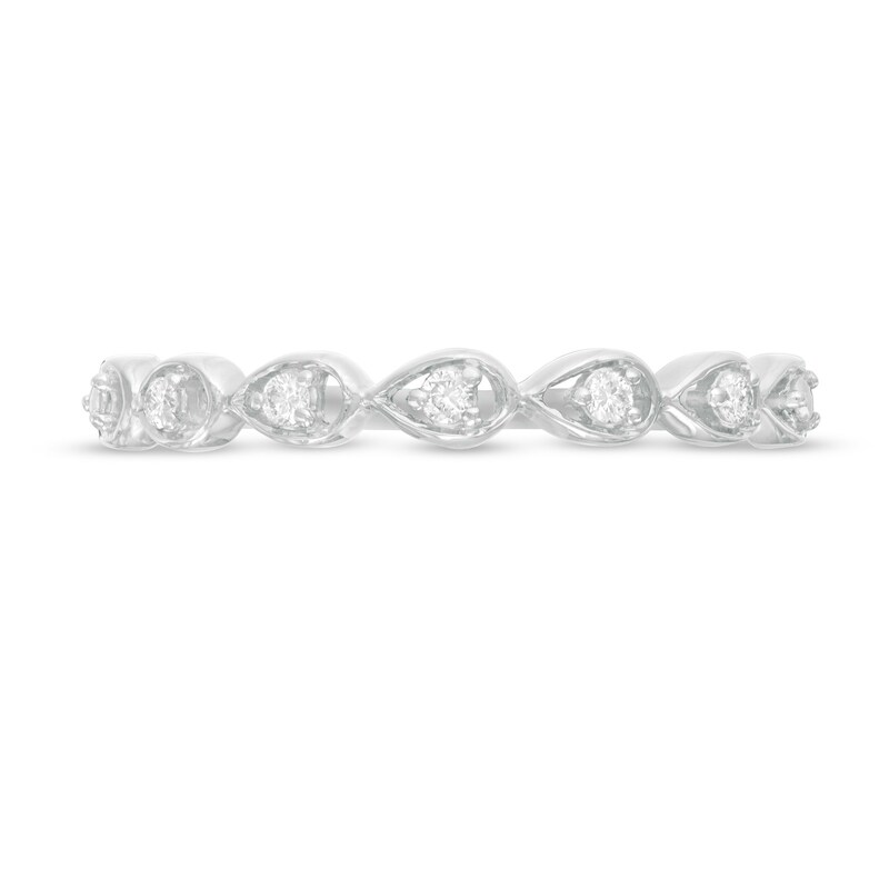 0.06 CT. T.W. Diamond Teardrop Frames Band in 10K White Gold