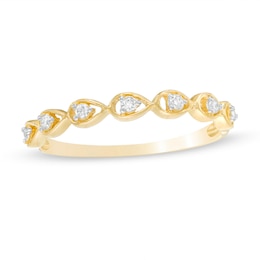 0.06 CT. T.W. Diamond Teardrop Frames Band in 10K Gold