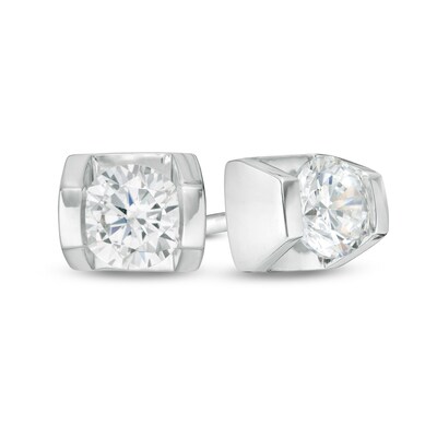 1.00 CT. T.W. Certified Canadian Diamond Solitaire Stud Earrings in 14K White Gold (I/I1)