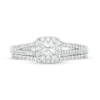 Thumbnail Image 2 of 0.36 CT. T.W. Princess-Cut Diamond Frame Split Shank Bridal Set in 10K White Gold