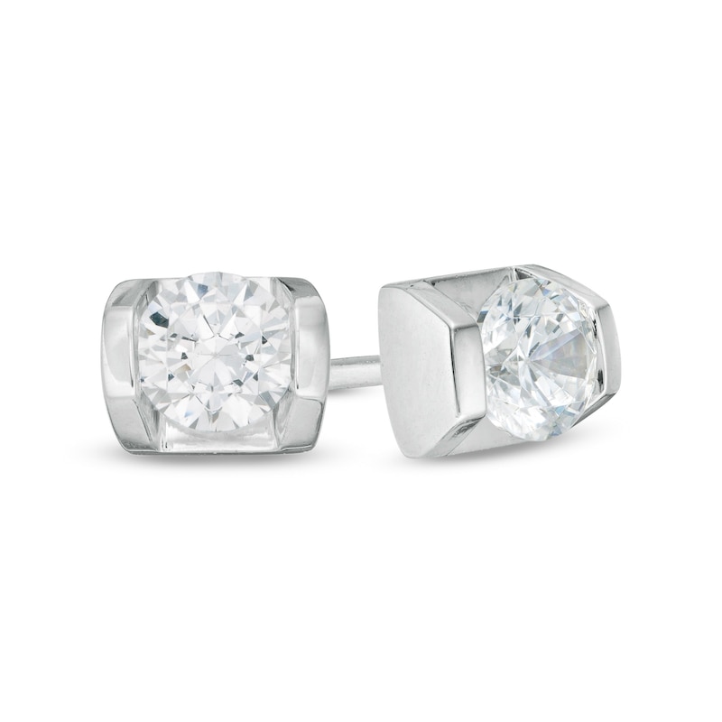 0.50 CT. T.W. Canadian Certified Diamond Solitaire Stud Earrings in 14K White Gold (I/I1)