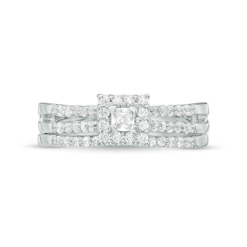 0.46 CT. T.W. Princess-Cut Diamond Frame Bridal Set in 10K White Gold