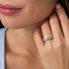 Thumbnail Image 1 of 0.91 CT. T.W. Diamond Cushion Frame Bridal Set in 10K Rose Gold