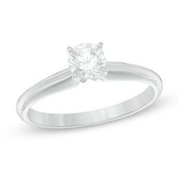 0.50 CT. Diamond Solitaire Engagement Ring in 14K White Gold (J/I3)