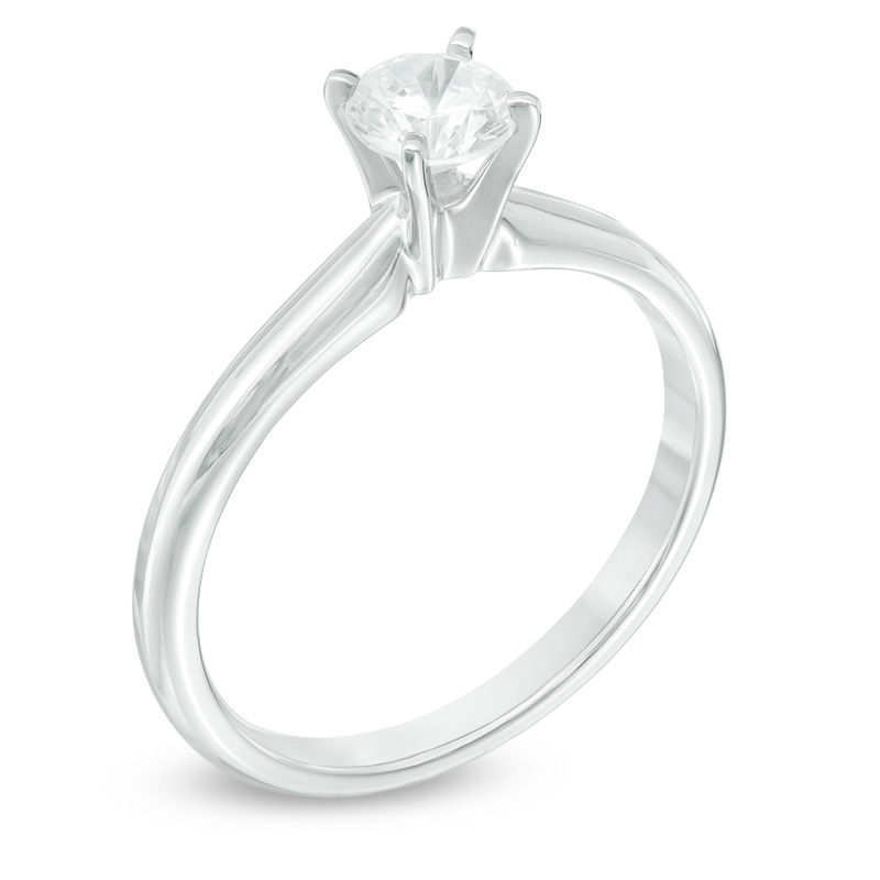 0.50 CT. Diamond Solitaire Engagement Ring in 14K White Gold (J/I3)