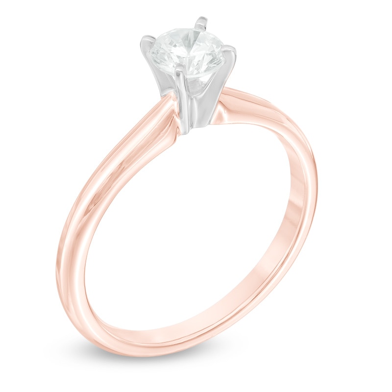 0.50 CT. Diamond Solitaire Engagement Ring 14K Rose Gold (J/I3)