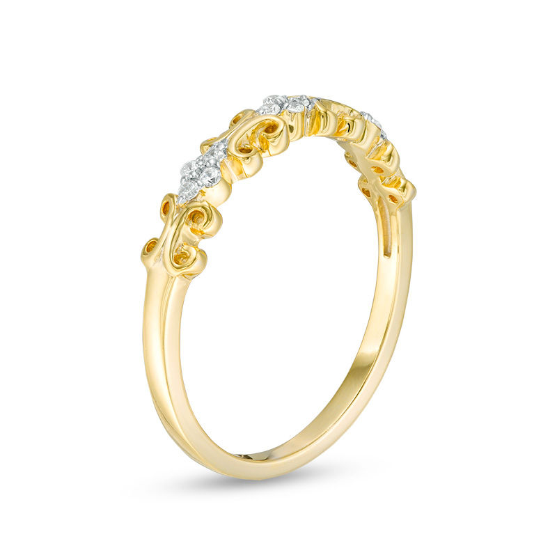 0.066 CT. T.W. Diamond Filigree Stackable Band in 10K Gold