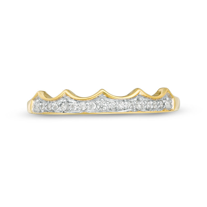 Main Image 3 of 0.088 CT. T.W. Diamond Crown Stackable Band in 10K Gold