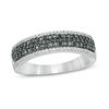 Thumbnail Image 1 of 0.23 CT. T.W. Enhanced Black and White Diamond Multi-Row Band in 10K White Gold