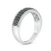 Thumbnail Image 2 of 0.23 CT. T.W. Enhanced Black and White Diamond Multi-Row Band in 10K White Gold