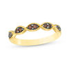 Thumbnail Image 1 of 0.145 CT. T.W. Enhanced Champagne Diamond Twist Vintage-Style Stackable Band in 10K Gold