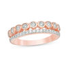 Thumbnail Image 1 of 0.23 CT. T.W. Diamond Double Row Stackable Band in 10K Rose Gold