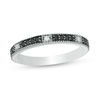 Thumbnail Image 1 of 0.149 CT. T.W. Enhanced Black and White Diamond Vintage-Style Stackable Band in 10K White Gold