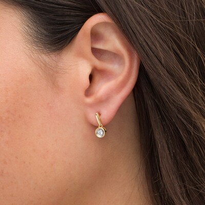 0.10 CT. T.W.  Diamond Solitaire Drop Earrings in 10K Gold