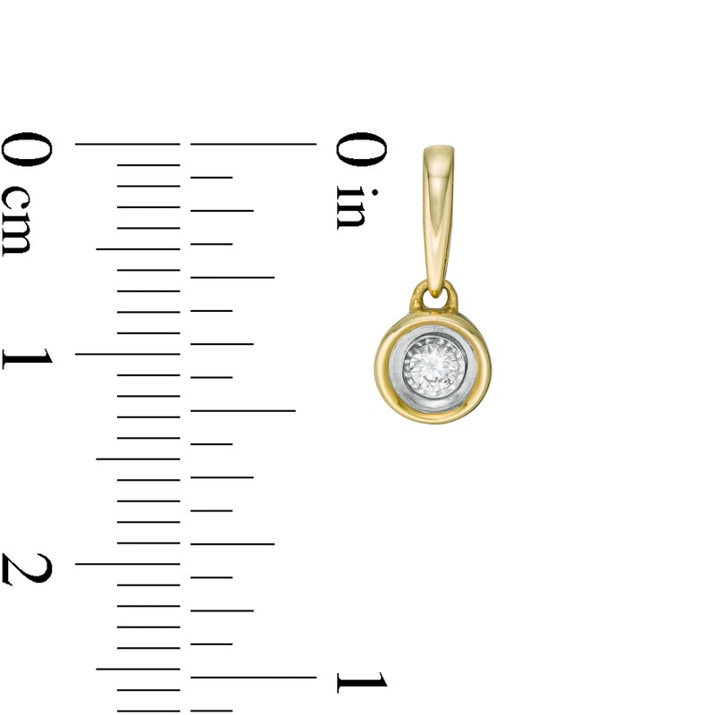 Main Image 3 of 0.10 CT. T.W.  Diamond Solitaire Drop Earrings in 10K Gold