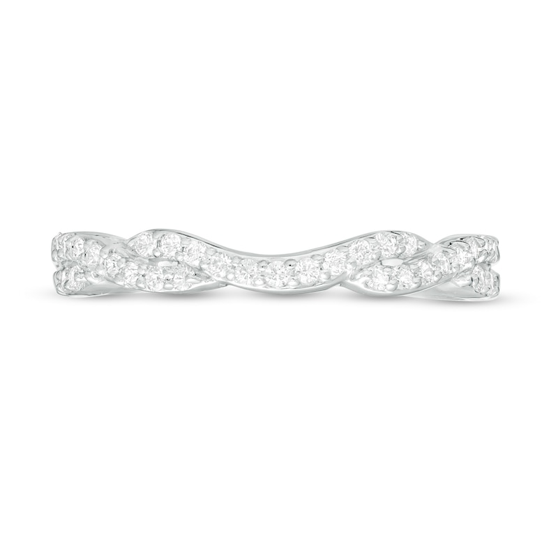 Main Image 4 of 0.20 CT. T.W. Diamond Twist Contour Anniversary Band in 14K White Gold