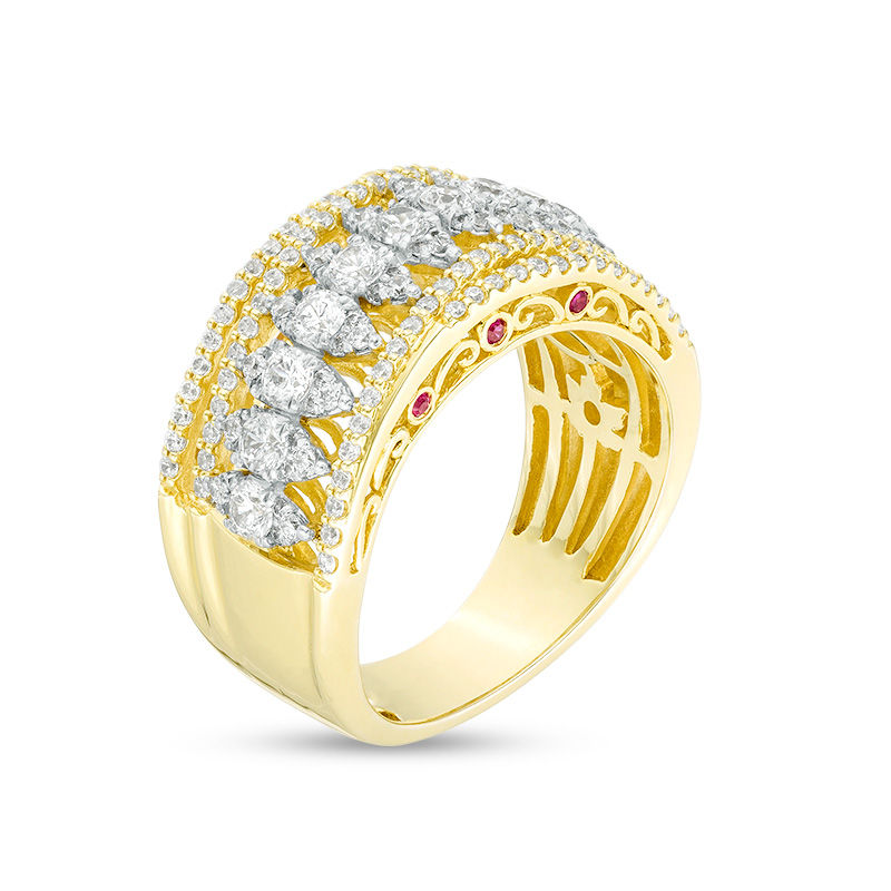 Peoples 100-Year Anniversary 1.23 CT. T.W. Diamond Marquise Slant Ring in 14K Two-Tone Gold