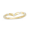 Thumbnail Image 1 of 0.065 CT. T.W. Diamond Five Stone Station Chevron Stackable Band in 10K Gold