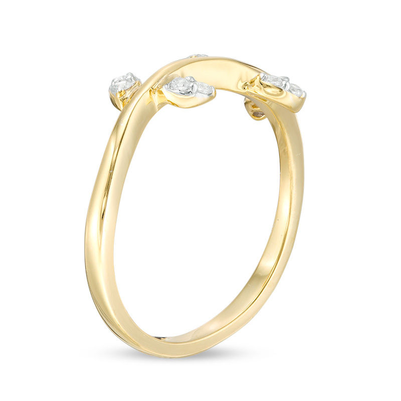 Main Image 3 of 0.115 CT. T.W. Diamond Leaves on Vine Stackable Band in 10K Gold