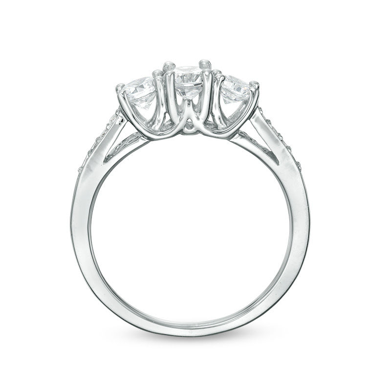 0.69 CT. T.W. Diamond Three Stone Engagement Ring in 10K White Gold