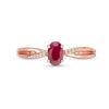 Thumbnail Image 3 of Oval Ruby and Diamond Accent Crossover Split Shank Ring in 10K Rose Gold