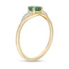 Thumbnail Image 1 of 5.0mm Emerald and Diamond Accent Bypass Ring in 10K Gold