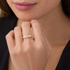 Thumbnail Image 2 of Rea AuRA™ Collection 0.085 CT. T.W. Diamond Marquise Half and Half Signet Ring in 10K Gold