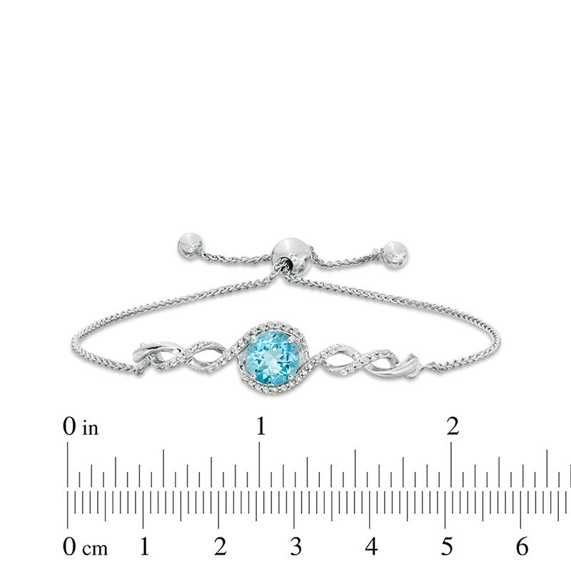 Swiss Blue Topaz and Lab-Created White Sapphire Three Piece Set in Sterling Silver