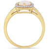 Thumbnail Image 2 of 6.0mm Opal and 0.144 CT. T.W. Diamond Cushion Frame Ring in 10K Gold