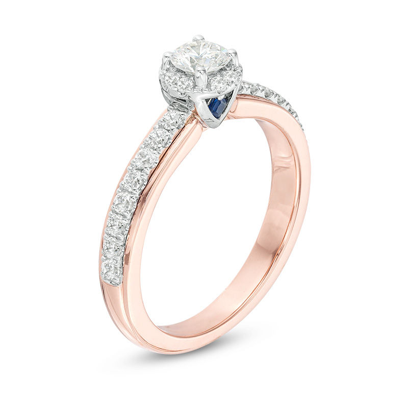 Vera Wang Love Collection 0.60 CT. T.W. Diamond Frame Engagement Ring in 14K Two-Tone Gold