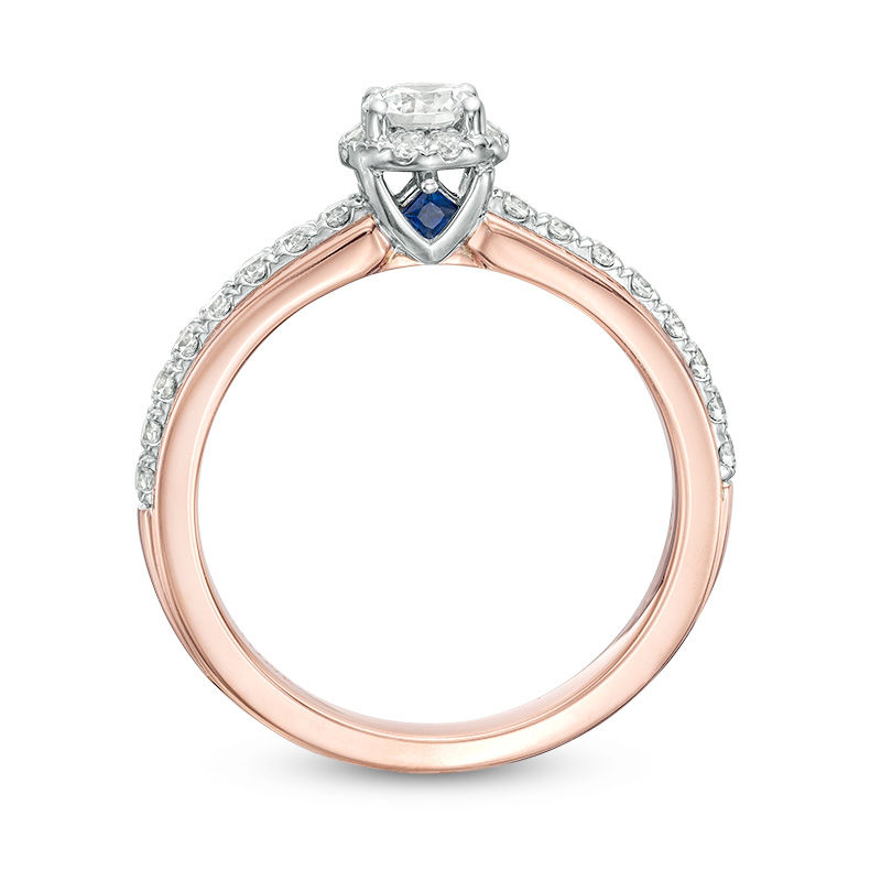 Vera Wang Love Collection 0.60 CT. T.W. Diamond Frame Engagement Ring in 14K Two-Tone Gold
