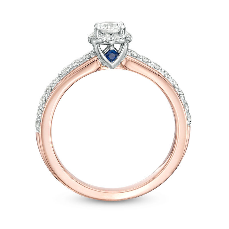 Main Image 3 of Vera Wang Love Collection 0.60 CT. T.W. Diamond Frame Engagement Ring in 14K Two-Tone Gold