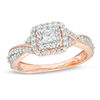 Thumbnail Image 1 of 0.36 CT. T.W. Princess-Cut Diamond Double Frame Engagement Ring in 10K Rose Gold
