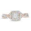 Thumbnail Image 4 of 0.36 CT. T.W. Princess-Cut Diamond Double Frame Engagement Ring in 10K Rose Gold