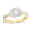 Thumbnail Image 1 of 0.36 CT. T.W. Princess-Cut Diamond Double Frame Engagement Ring in 10K Gold