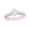 Vera Wang Love Collection 0.60 CT. T.W. Oval Diamond Frame Engagement Ring in 14K Two-Tone Gold