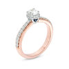 Thumbnail Image 1 of Vera Wang Love Collection 0.60 CT. T.W. Oval Diamond Frame Engagement Ring in 14K Two-Tone Gold