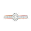 Thumbnail Image 3 of Vera Wang Love Collection 0.60 CT. T.W. Oval Diamond Frame Engagement Ring in 14K Two-Tone Gold