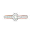 Vera Wang Love Collection 0.60 CT. T.W. Oval Diamond Frame Engagement Ring in 14K Two-Tone Gold