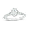 Thumbnail Image 0 of Vera Wang Love Collection 0.70 CT. T.W. Oval Diamond Frame Split Shank Engagement Ring in 14K White Gold