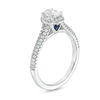 Thumbnail Image 2 of Vera Wang Love Collection 0.70 CT. T.W. Oval Diamond Frame Split Shank Engagement Ring in 14K White Gold