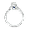 Thumbnail Image 2 of Vera Wang Love Collection 0.70 CT. T.W. Oval Diamond Frame Split Shank Engagement Ring in 14K White Gold