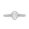 Thumbnail Image 4 of Vera Wang Love Collection 0.70 CT. T.W. Oval Diamond Frame Split Shank Engagement Ring in 14K White Gold