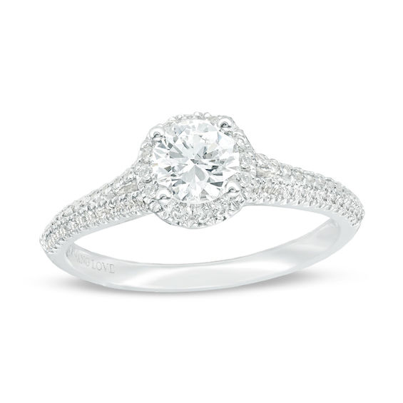 Vera Wang Love Collection 0.70 CT. T.W. Diamond Frame Split Shank ...