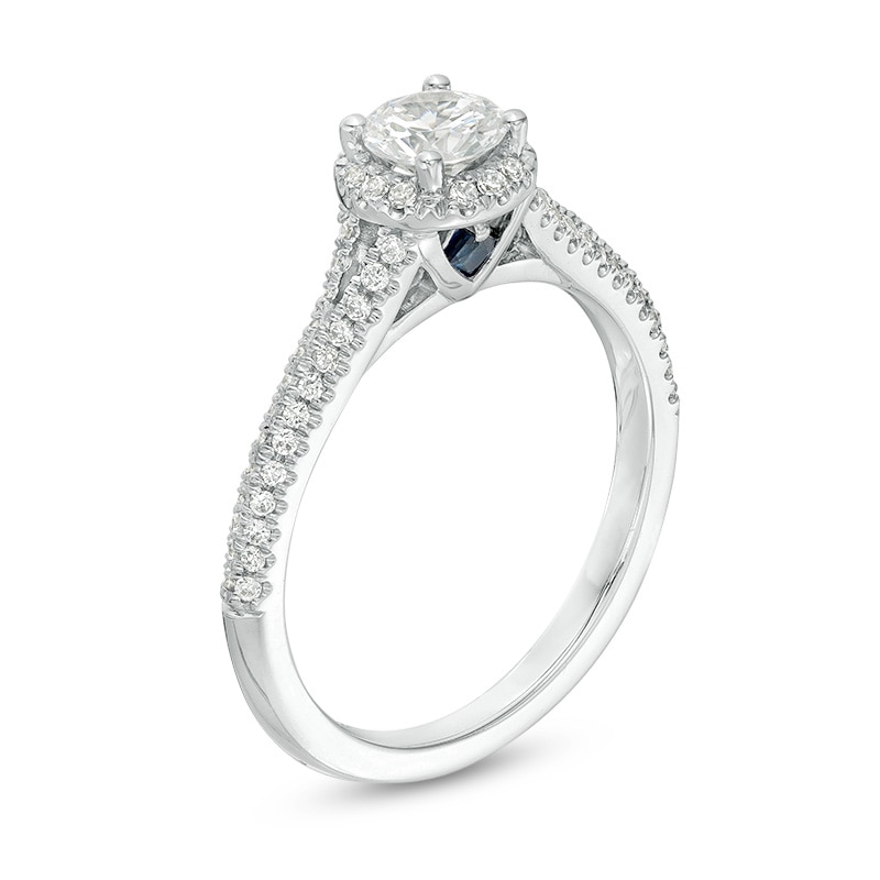 Vera Wang Love Collection 0.70 CT. T.W. Diamond Frame Split Shank Engagement Ring 14K White Gold