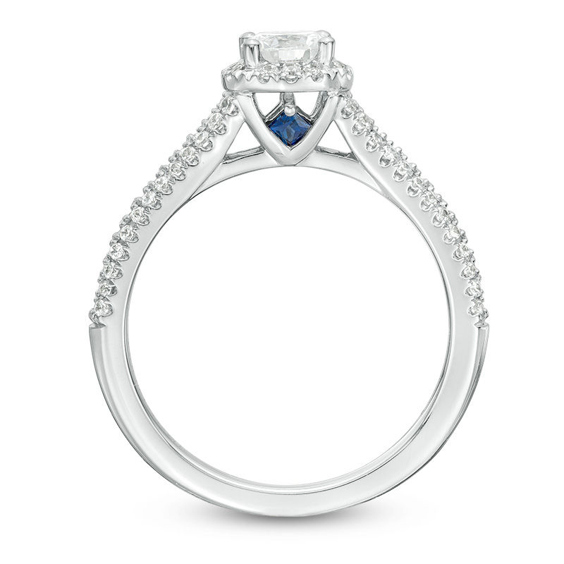 Vera Wang Love Collection 0.70 CT. T.W. Diamond Frame Split Shank Engagement Ring in 14K White Gold